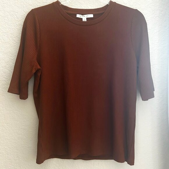 NWT Cyrus Ribbed Brown Top Size L - Picture 7 of 7